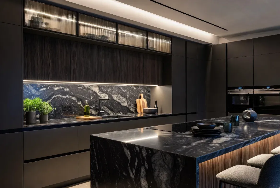 Cocina personalizada con acabados en poliuretano y materiales de alta gama en Bogotá - DTM