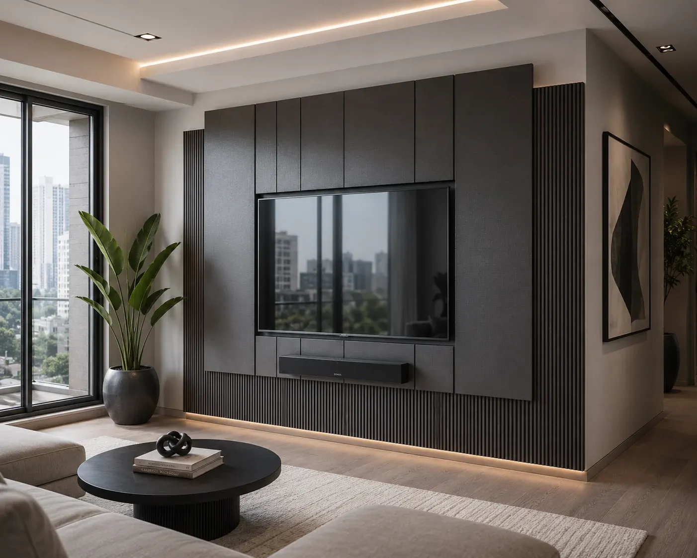 El Centro de Entretenimiento es el eje del salón. - Diseña Tu Mueble Bogotá