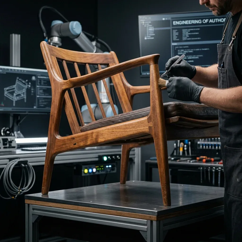 Proceso de restauración técnica de mobiliario de autor y piezas de colección - Ingeniería de Autor DTM.